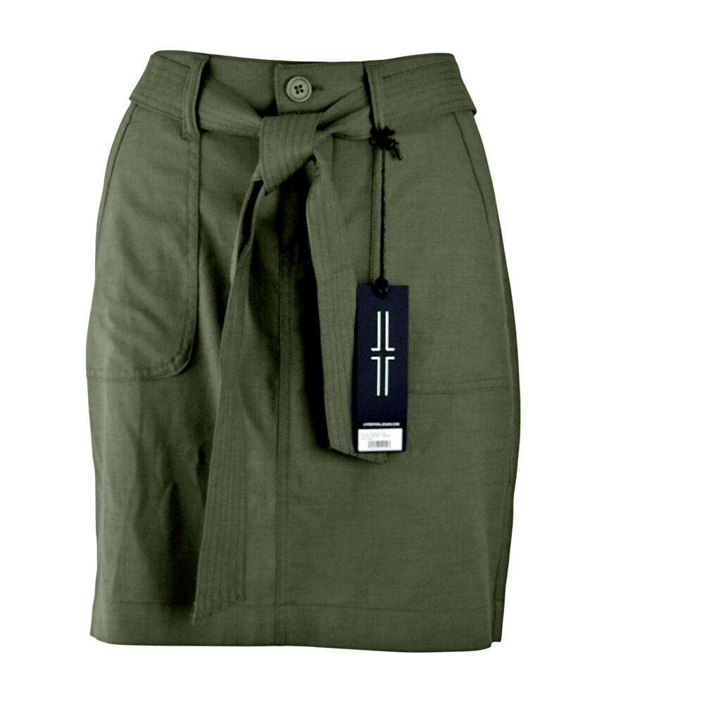 NWT Liverpool Lorena Tie Front Cargo Skirt Fennel Olive Green Sz. 28/6 Utility